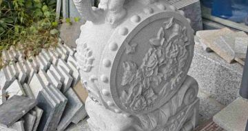 武威芝麻白抱鼓石 庭院抱鼓石