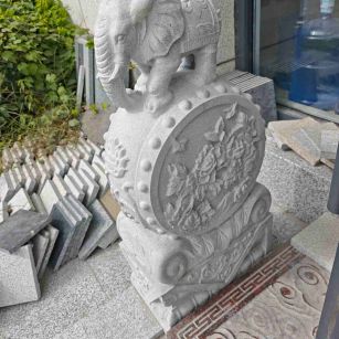 武威芝麻白抱鼓石 庭院抱鼓石