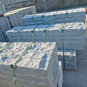 武威芝麻白自然面整石 坐凳