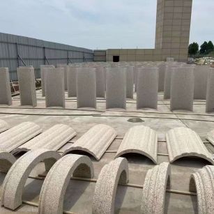 武威黄金麻别墅柱皮 异形 线条定制