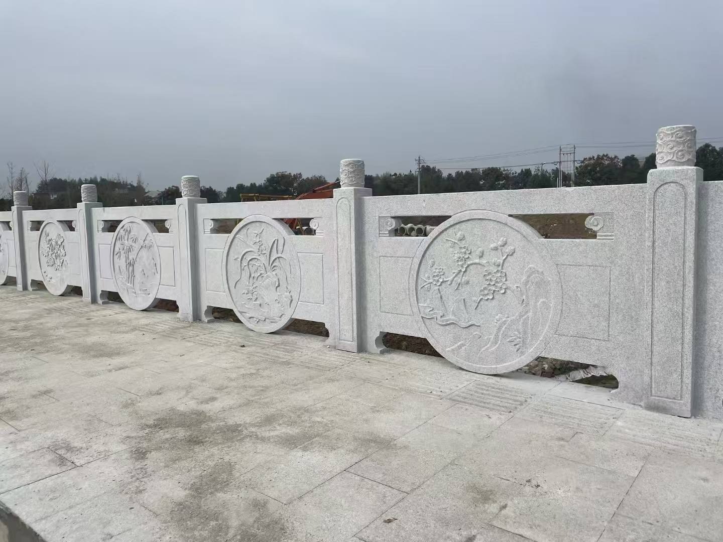 武威芝麻白河道栏杆 石材栏杆
