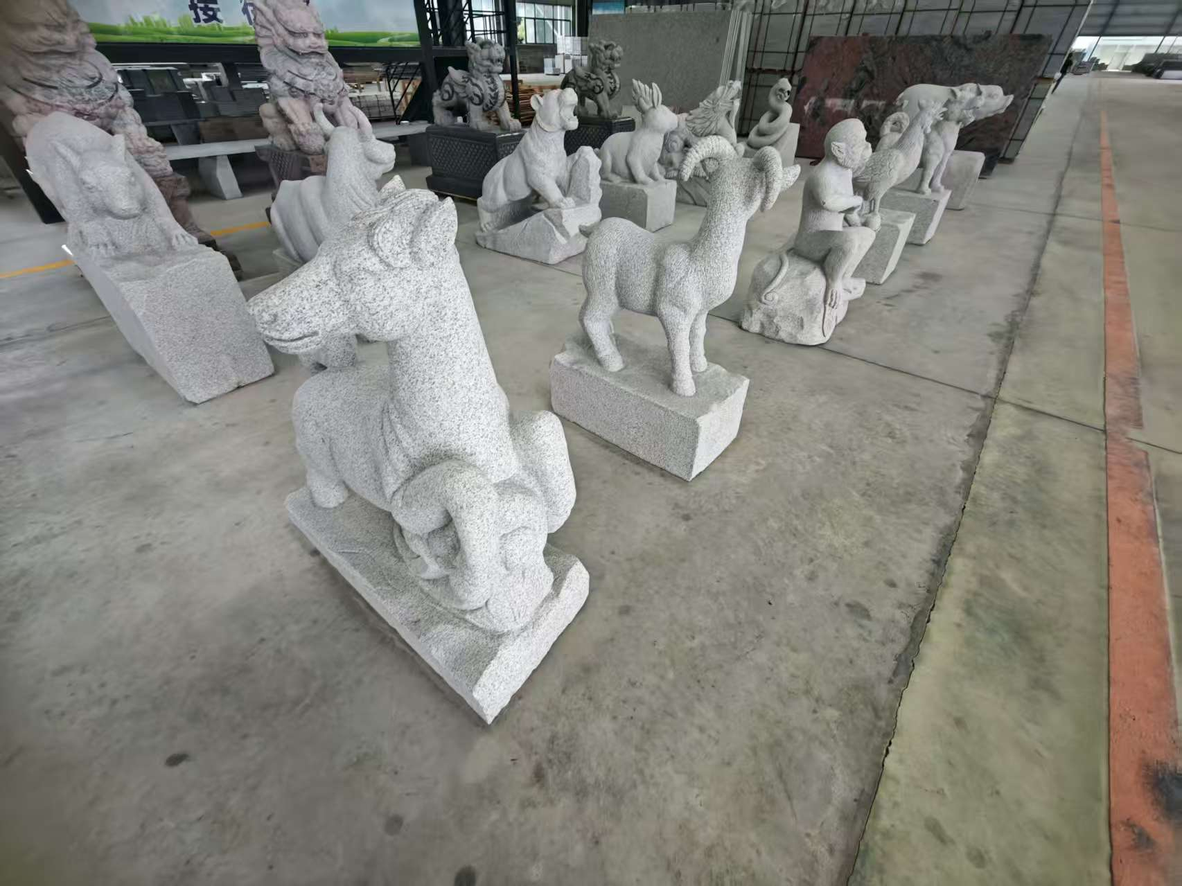 武威芝麻白雕刻 十二生肖 异形雕刻